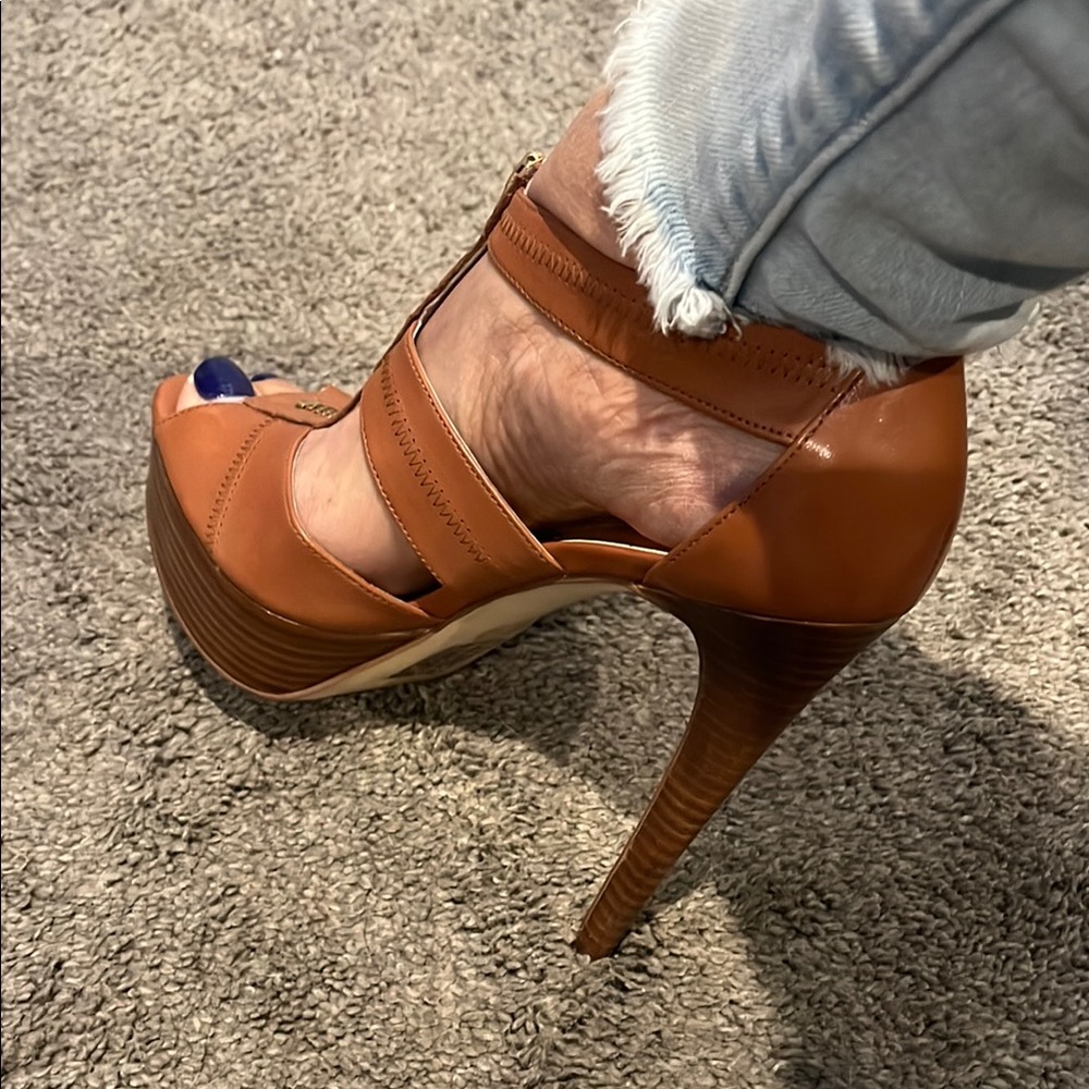 Elegant Tan High Heel Sandals